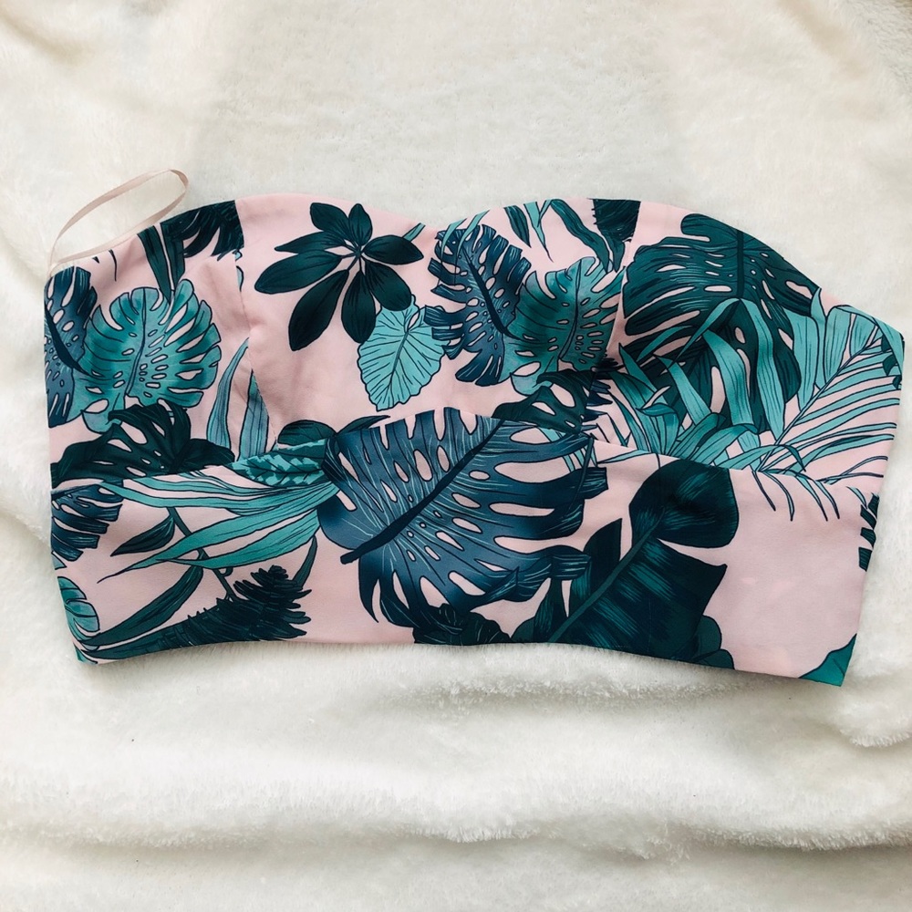 LF pink tropical crop tube top